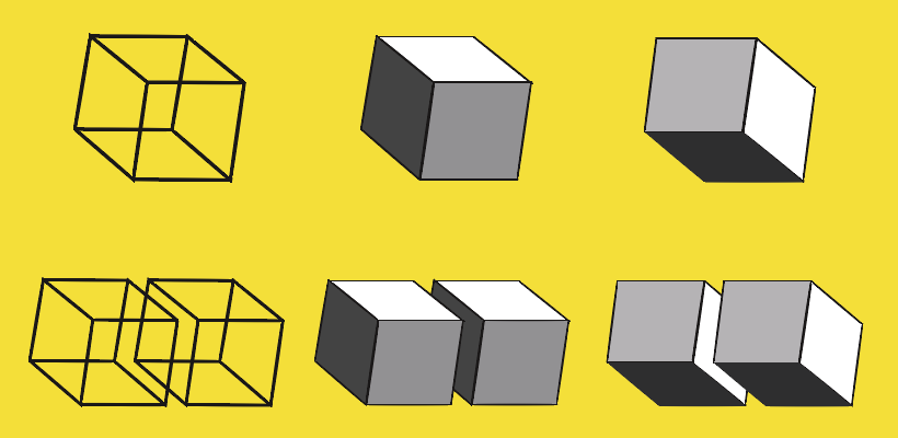 Single ambiguous Necker cube is a metaphor for quantum superposition, while a pair of ambiguous Necker cubes is a metaphor for quantum entanglement