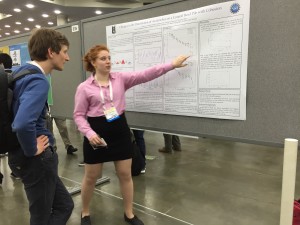 Justine in action at her poster