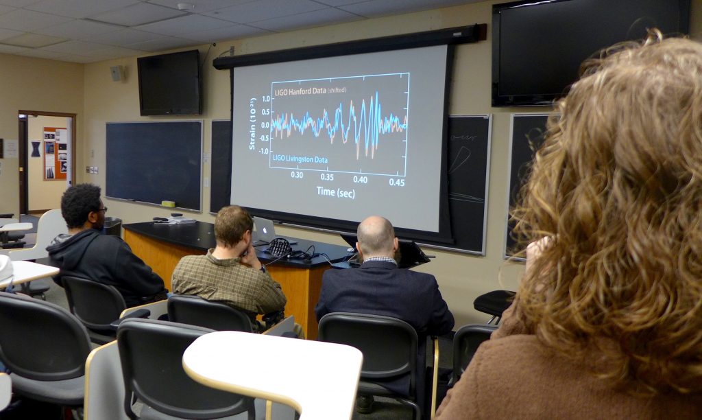 The moment we first saw the now-famous plots of the gravitational wave signals.