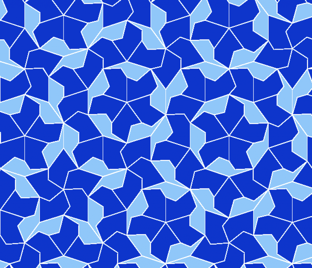 Two concave Penrose tiles force a nonperiodic tiling of the plane.