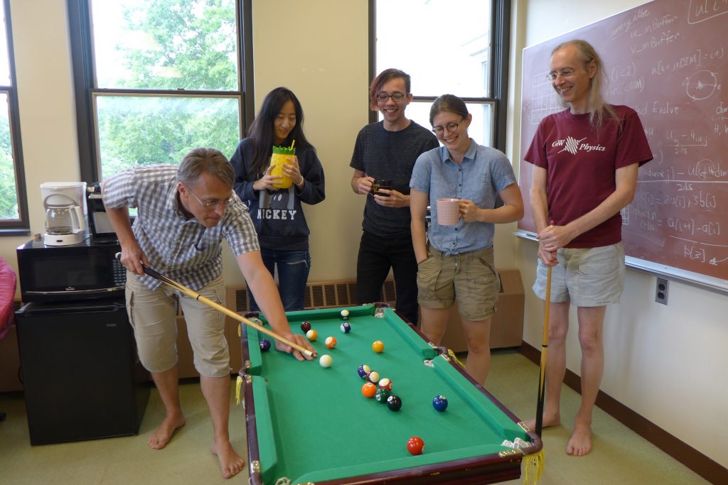 Summer 2019 Sherman-Fairchild scholars take a break in the lovely Taylor 211 computational physics lab